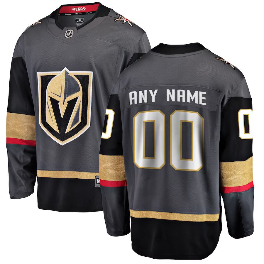 Men Vegas Golden Knights Fanatics Branded Gray Alternate Breakaway Custom NHL Jersey